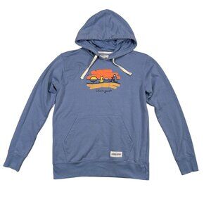 Life Is Good Small Women Hoodie Camping Outdoors Casual